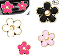 OBTANIM 4 PCS Car Air Vent Clips Colorful Daisy Flower Car Air Freshener Clip Air Conditioning Outlet Clip for Car Interior Decoration Accessories (Black, White, Pink, Red, 4 Size)