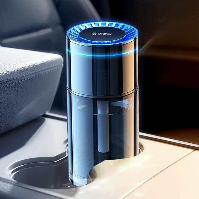 Ceeniu Smart Car Air Freshener, Larger 135ml Capacity, Long-Lasting 6-Month Fragrance, Auto On/Off, Quiet Operation, Stylish Ambient Light, Premium Scent for Women, CF3 Diffuser, Bamboo Forest Scent