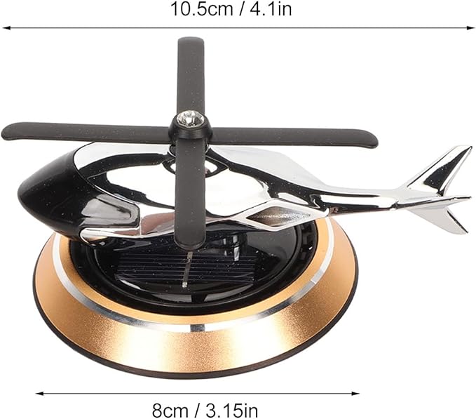 Helicopter Car Air Fresheners Rotating, Solar Car Fresheners Airplane Car Perfume Decoration for Office Bar, Relieve Stress Alloy Car Essential Oil Diffuser for Home (Gold)
