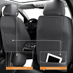 AOMSAZTO Custom Fit for 2022-2024 2025 Toyota Tundra Car Seat Covers CrewMax&Double Cab,Full Set Faux Leather for Toyota Tundra Truck Pickup Seat Covers Darkgrey
