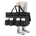 CIVJET Insulated Food Delivery Bag with 4 Cup Holders, XX-Large Insulated Grocery Bags Keep Food Hot/Cold, Cooler Bags with Drink Carrier, Food Carrier Catering Bag, Commercial Food Warmers, Black