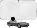Windshield Sun Shade -Certified 99.87% UVB & 99.02% UVA Car Sun Shade. Award Winning Sunshade - Patented Technology | Compatible for BMW 7 Series (2001-2008) | Car Shades by Kinder Fluff