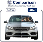 GENANY German Shepherd Dog Family Funny Windshield Sun Shade for Car SUV Truck (55x30 Inches), Sun Shade Windshield, Protector Blocks UV, Car Decor