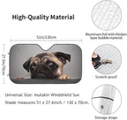 Pug Dog Car Windshield Sunshade Front Window Sun Visor Protector Foldable Shield Cover for Truck SUV