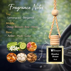 Gift Paradise® Meadow Breeze Car Freshener Set – 3 Pack 10ml Hanging Air Fresheners with Wooden Lid – Fresh Spring Auto & Home Fragrance Diffuser for Car Mirror, Closet & Small Spaces