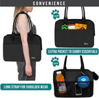 PetAmi Dog Purse Carrier for Small Dogs, Airline Approved Soft Sided Pet Carrier with Pockets, Ventilated Dog Carrying Bag for Puppy Cat, Dog Travel Supplies Bag, Sherpa Bed, Max 12 lbs, Black