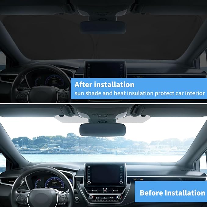 Windshield Sun Shade for 2009-2014 Toyota Corolla UV Ray & Heat Blocking Foldable Windshield Sunshade for Toyota Corolla Accessories Front Sun Visor Protector