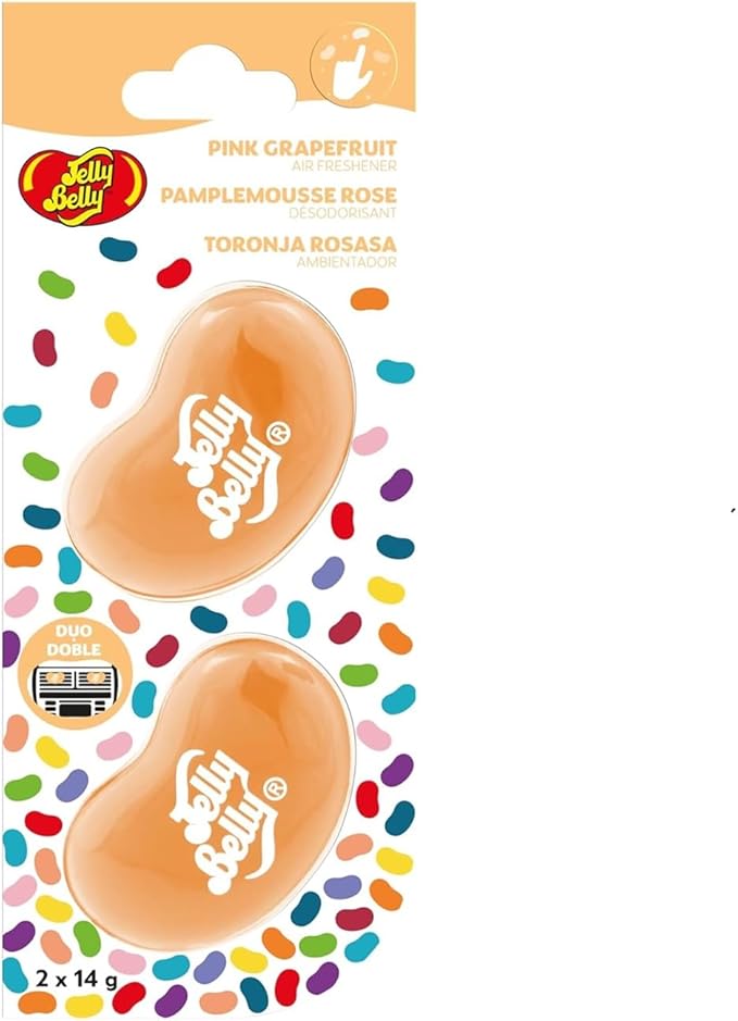 Jelly Belly Car Vent Air Freshener Pack w/2 Vent Clips (1 Pack, Pink Grapefruit)