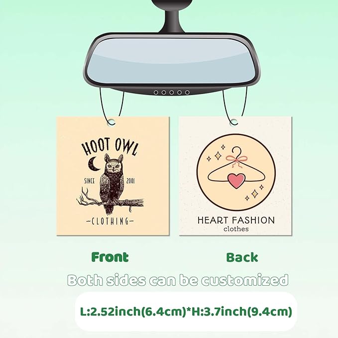 10-1000Pcs Custom Air Fresheners with Picture Double Sided Personalized Photo/Logo Air Freshener for Car Personalized gift for Company Branding Business Events Store Promotion