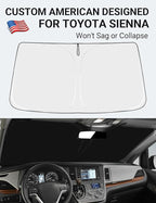 Proadsy 2026 Upgrade Front Windshield Sun Shade Foldable Sunshade Protector Custom Fit 2011-2020 Sienna Accessories