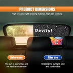 Car Rear Window Sunshade for Baby, Glare & UV Protection Rear Windows Sun Shade Covers with Suction Cups, Universal Sun Blocker Cooling Accessory for Vehicle Privacy Protection (Monster)