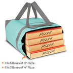 CIVJET 2Pk Insulated Reusable Tote Bag for Grocery Shopping for Women/Men, Pizza/Food Delivery Bag to Keep Food Cold/Hot for Professional Catering, Cooler bags for Travel/Beach/Picnic, Green