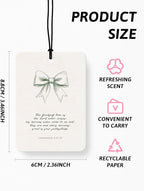 Green Christian Car Air Freshener 4 Pcs, Coquette Bow Floral Religious Hanging Air Freshener for Cars Closet Drawer Books, Cute Girly Christian Car Accessories Mirror Decor for Women