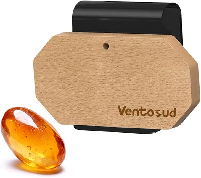 Car Air Freshener Amber Car Odor Eliminator Long Lasting Scent with Metal Clip and Hanging String