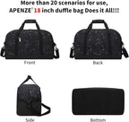 Small Gym Bag 18 inch Carry On Duffel Bag for Weekender Travel - Marble Black