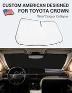 Proadsy Windshield Sun Shade for Toyota Crown 2023 2024 2025 2026 Foldable Front Sunshade Protector Blocks UV Rays Keep Car Cooler