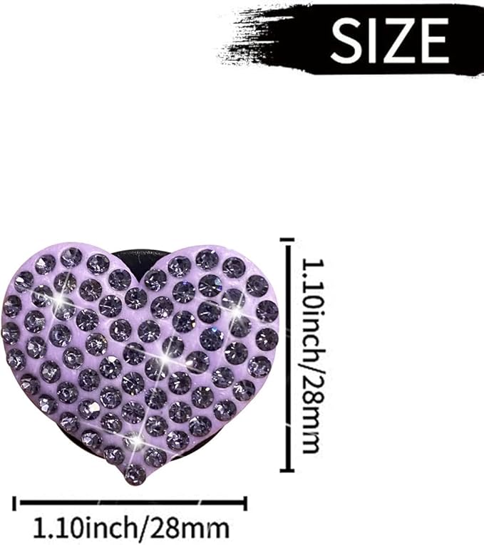 8Pcs Purple Bling Heart Air Vent Clips,Crystal Heart Cars Air Fresheners Vent Clips Cars Diffuser Rhinestone Diamond Decoration Car Interior Decor Cute Car Accessories for Women,Interior Accessories