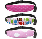 3 Pcs Baby Carseat Head Support,Car seat Straps Pillow Support Ban,Stroller Neck Relief Strap Headrest,Slumber Sling Sleep Positioner for Toddler Infants Child Children Kids(Stars, Owls, Clouds)