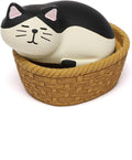 Miniature Cat Figurine kit Mini Resin Statue for Office Desk Black & White Cat Organizer for Nightstand Garden Fairy Accessories Deco Car Dashboard Gift for Cat Lovers
