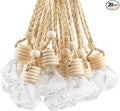 20 Pcs 8ml Hanging Car Air Freshener Diffuser,Empty Refillable Clear Glass Essential Diffuser Oil Aromatherapy Fragrance Perfume Pendant Vials with Wooden Caps & Hanging String