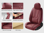Car Seat Covers, Premium Leather Car Seat Covers, Waterproof and Breathable Seat Covers, Universal Car Seat Protector Fit for Cars, Trucks, SUVs, Pick-ups (Wine Red, 2 PCS Front Seat)