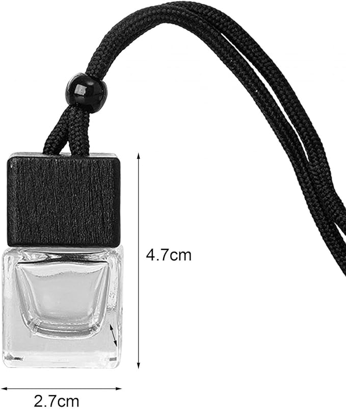 3 Pcs Hanging Car Air Freshener Empty Car Diffuser Bottles, Car Air Freshener Ornament, Essential Oils Diffuser Bottles Remove Auto Odor Fresh Air for Auto Interior Home Office Decor, Transparent