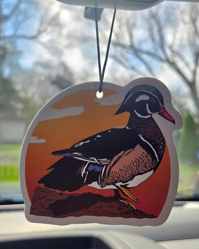 ThatsRad Car Air Freshener Duck Fly Fishing Fish Hunting Stocking Stuffer (One Size, Wood Duck/Cedar Scent)