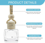 5PCS Hanging Car Air Freshener, Car Air Freshener Diffuser, 8ml Empty Glass Auto Oil Perfume Aromatherapy Diffuser Charms, Refillable Perfume Bottles for Most Vehicles (Schoolbag, Style 1)
