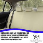 BESULEN Car Back Seat Cover, Dustproof Elastic Cloth Vehicle Rear Seat Bench Protector for Pets Kids, Waterproof Stretch Automobile Interior Accessories, Universal for Sedan Truck SUV (Beige)