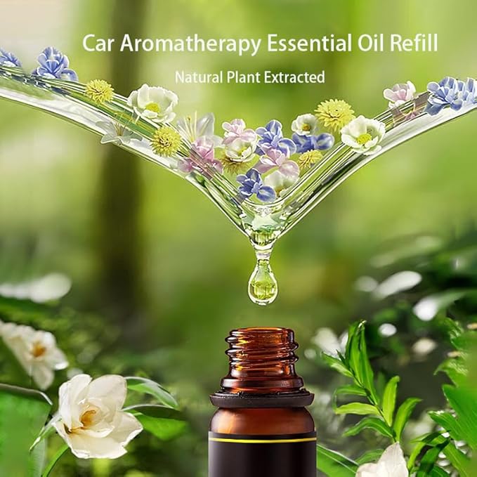 Helicopter Solar Car Air Freshener Refill Set, Solar Essential Oil Refill Perfume Oil for Car Air Fresheners(4 Packs)