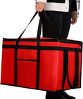 musbus Extra large XXXL Insulated Food Delivery Bag Cooler Bags Keep Food Warm Catering Therma Catering Bag for doordash 22x14x13 Cooler Bags Therma Shopper hot warming RED Pizza BLACK