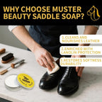 Cream Leather Saddle Soap – 3.5 oz Cleaner & Conditioner for Auto Seats, Sofas, Shoes, Boots, Handbags & Tack – Restores, Softens & Protects All Smooth Leather