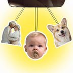 Custom Air Fresheners with Pictures - Personalized Double Sided Photo Air Freshener for Car, Customized Funny Face Car Air Freshener for Wardrobe Bathroom Hanging Ornaments