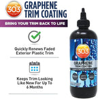 303 Products Graphene Trim Coating – Hydrophobic Graphene Coating – UV Protectant Coating – 6 Months of Protection – Darkens and Renews Plastic Trim – Non-Greasy – 8 Oz (30249)