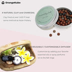 [Aluminum] Premium Air Freshener (Black) - Essential Oil Diffuser, Scented Clay Balls, Customizable Scent Pads, Aluminum Diffuser - Perfect Air Freshener for Car and Home