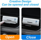 Car Air Freshener Vent Clip - Creative Air Conditioner Shape Solar Powered Aromatherapy Diffuser for Car Interior, Cars Smell Eliminator with 2 Refills, Funny Gift for Men & Women (White, 2 PCS)