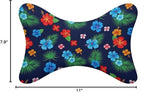 Office Neck Pillow, Compatible with Hawaiian Colorful Hibiscus Flowers Tropical Palm Tree Leaves Head Chin Supporting Cushion for Sleeping, Nap, Rest, Memory Foam Airplane Pillow Car Pillow