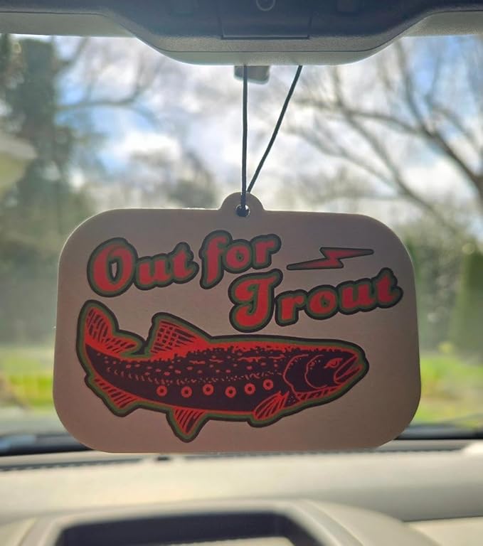 ThatsRad Car Air Freshener Duck Fly Fishing Fish Hunting Stocking Stuffer (One Size, Out for Trout/Ocean Scent)