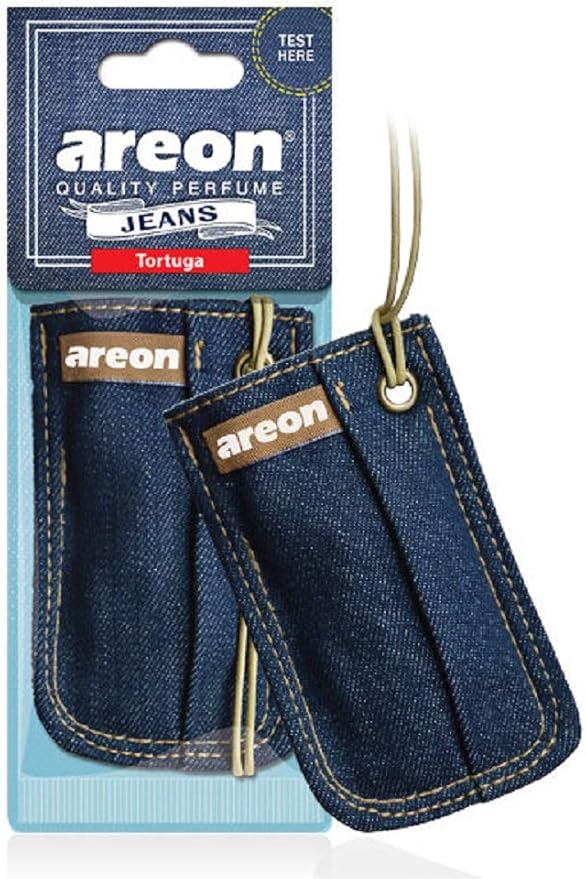AREON Car Hanging Air Freshener I Jeans Bag I Tortuga (Pack of 3)