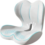 Seat Cushion for Office Chair and Car, Lumbar Support Pillow for Office Chair, Memory Foam Ergonomic Seat Cushion for Long Sitting, Back & Tailbone Pain, Sciatica - Light Gray