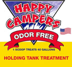 Happy Campers RV Toilet Treatment - Powerful Odor Control, Long-Lasting RV Tank Treatment - Prevents Clogs, Buildup, Sensor Failure - Keeps Holding Tank Clean & Healthy, Odor Free (130 Treatments)