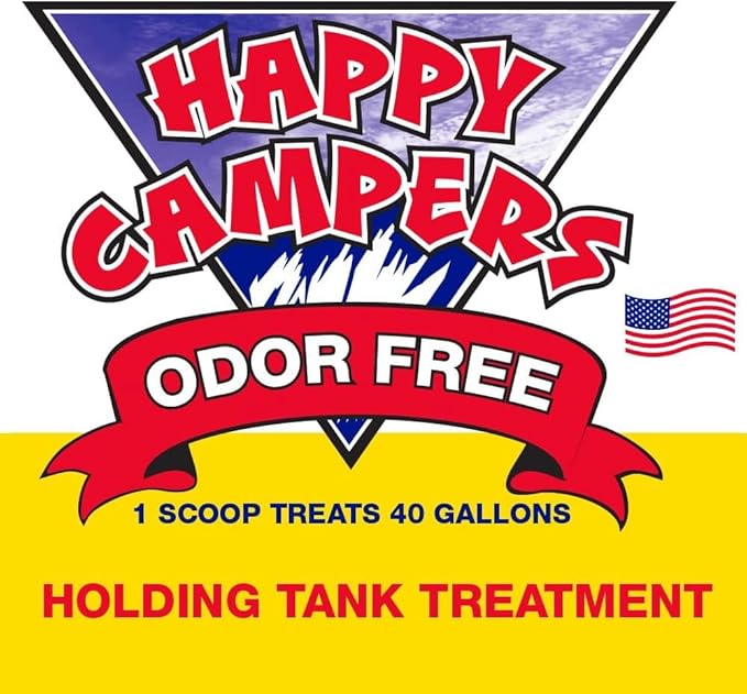 Happy Campers RV Toilet Treatment - Powerful Odor Control, Long-Lasting RV Tank Treatment - Prevents Clogs, Buildup, Sensor Failure - Keeps Holding Tank Clean & Healthy, Odor Free (18 Treatments)