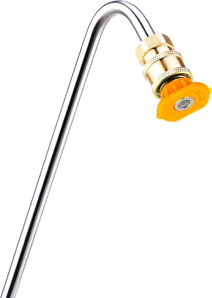 RIDGE WASHER Gutter Cleaner Attachment for Pressure Washer, 120 Degree, Extension Wand Angled for Gutter Cleaning with 5 Spray Nozzle Tips, 1/4 Inch Quick Connect, 13 Inch, 4000 PSI