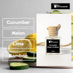 Gift Paradise® Cucumber Water & Melon Hanging Car Air Freshener Set of 3 (10 ml Each) – Long-Lasting Fragrance Oil Diffuser for Car, Home & Office | Velvet Gift Bag Included | Holiday Gift Set