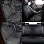 AOMSAZTO Custom Fit Seat Covers for Honda Civic Seat Covers Hatchback EX Sport Touring EX-L 2018 2019 2020 2021 Full Set Faux Leather Breathable Car Seats Covers Black