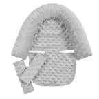 Baby Carseat Headrest and Strap Covers,Baby Carseat Head Support & Carseat Neck Cover,Infant Head Support Pillow, Toddler Headrest Pad for Carseat Strollers Carrier,Grey