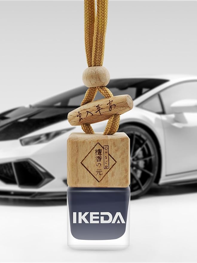 Ikeda Car Air Freshener: Hanging Car Smell Air Freshener | 10ml Hanging Car Perfume | Long Lasting Fragrance | Strong Scents Diffuser for Auto Home (New Car|Square)