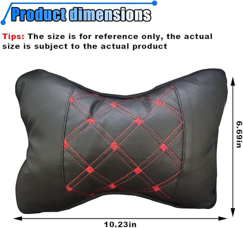1PCS Car Neck Pillow, Breathable Car Head Neck Rest Cushion, Soft Pillow for Relieving Stiffness, Comfort Car Seat Neck Support Pillow (Black/Red)