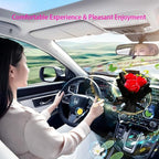 Mini Car Vent Clip Air Freshener, Aesthetic Floral Soap Rose Bouquet Diffuser Decor, Reusable Essential Oil Aroma Pad, Cute Car Accessories Gift for Women (Style B)