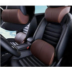 ZLOHPAE Car seat Lumbar Support Pillow and car Neck Support Pillow kit, Soft Leather Surface and high-Density Memory Foam are Ergonomic car seat Pillows (Brown)
